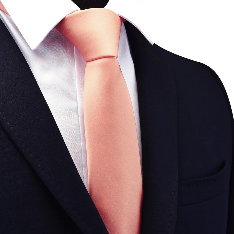 Branduce 3.15"（8cm） Mens Solid Satin Tie Pure Color Necktie for Business and Wedding + Gift Box - Image 2